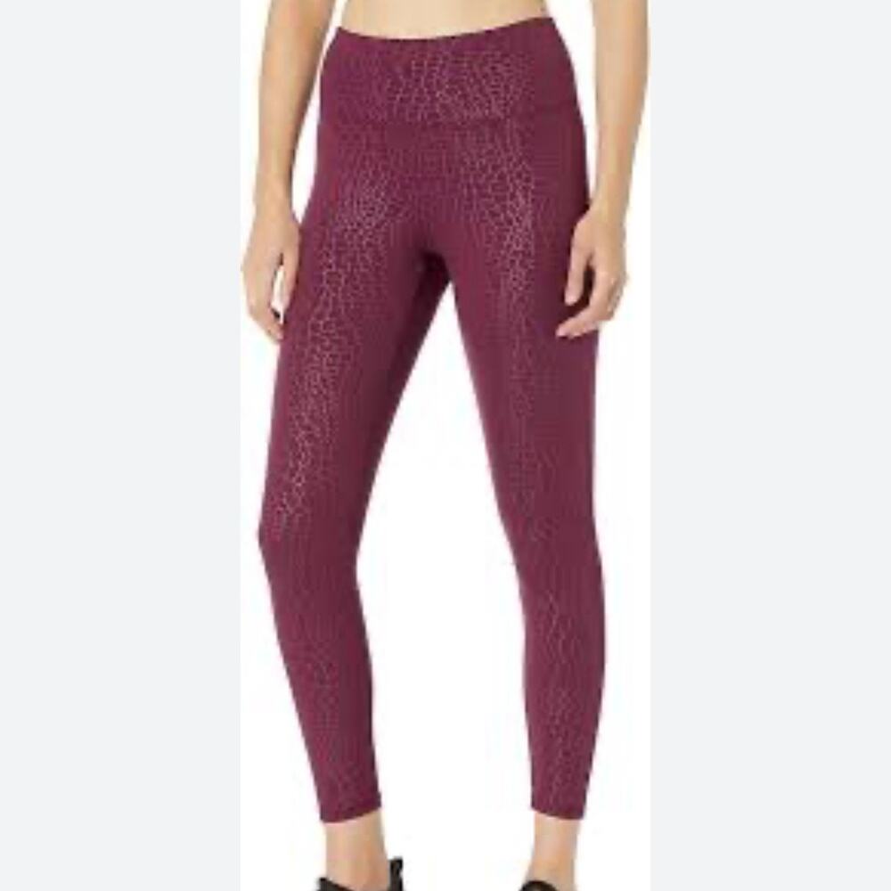 Juicy Couture Sport High Waist Croc Print Leggings Purple Grape Wine Size Small